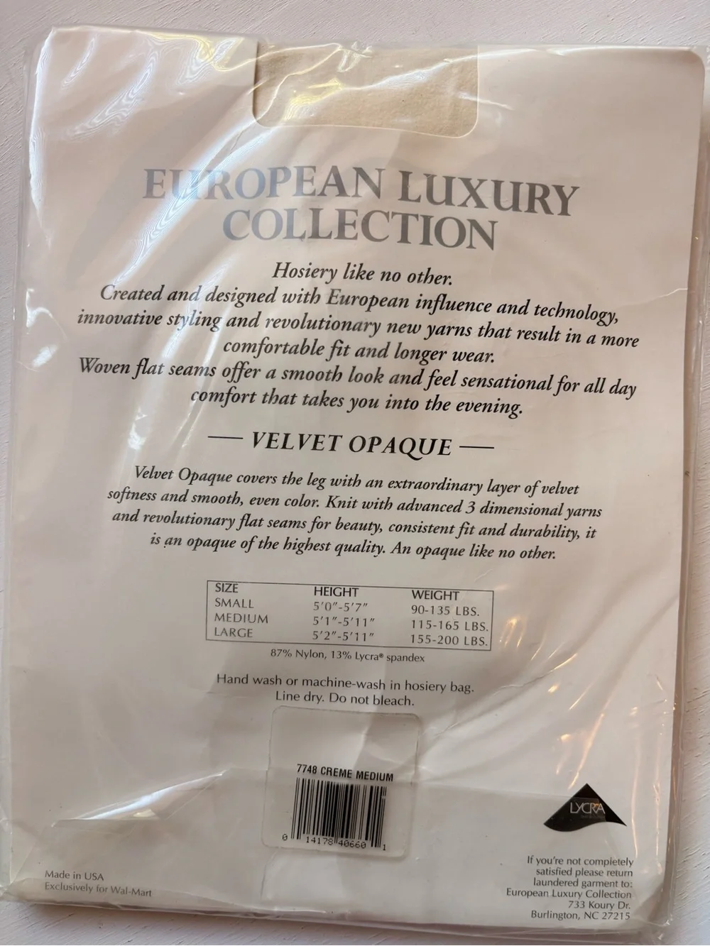Velvet Opaque Control Top Tights - Creme